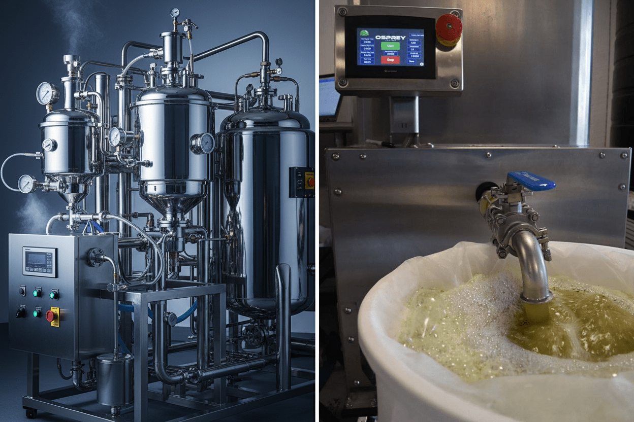 Solventless vs CO2 extraction comparison CBD methods visual